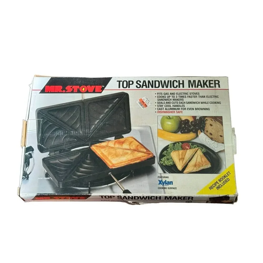 Mr. Stove Top Sandwich Maker Press NEW box NonStick‎ VTG Kitchen Cooking NIB